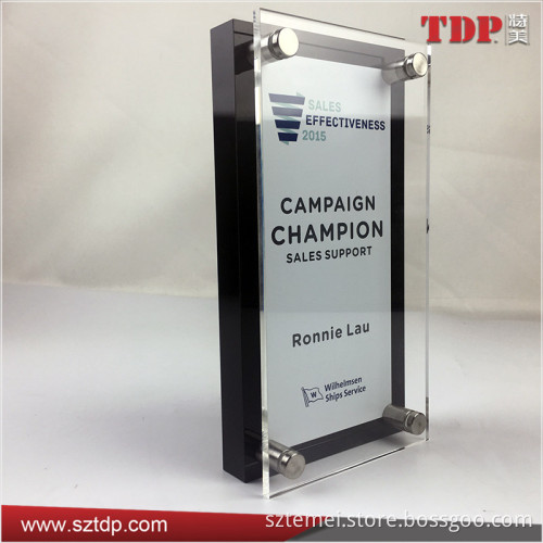 Manufacturer Acrylic Desk Poster Frame with Advertisement Nails